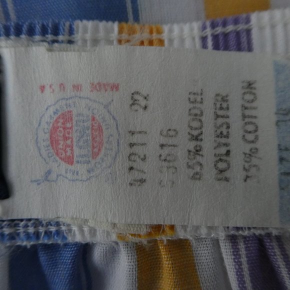 Vintage 60s Skirt Stripe Pearlized Button Front Knee to Midi Cotton Light Large - Picture 8 of 9